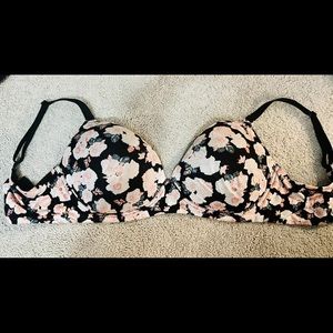 Victoria Secret 38DDD Nursing Bra Lace Wing Wireless Flowers